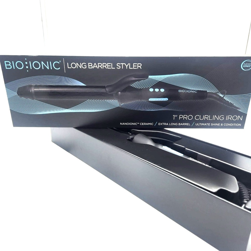 Bio Ionic Long Barrel Styler 1" Curling Iron Moisture Heat Tech & NanoIonic MX - Picture 9 of 15